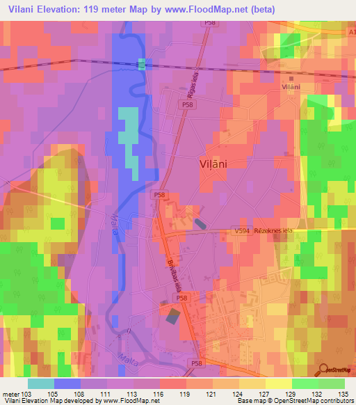 Vilani,Latvia Elevation Map