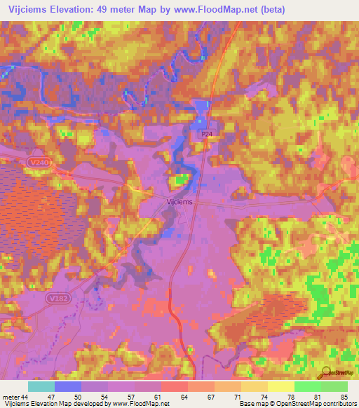 Vijciems,Latvia Elevation Map