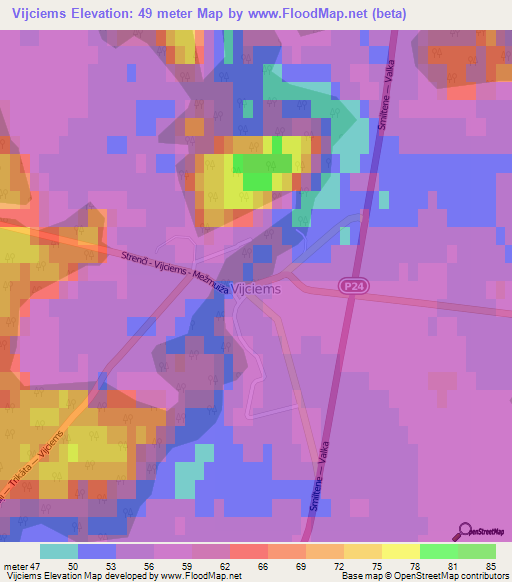 Vijciems,Latvia Elevation Map