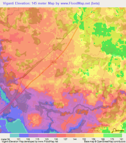 Viganti,Latvia Elevation Map