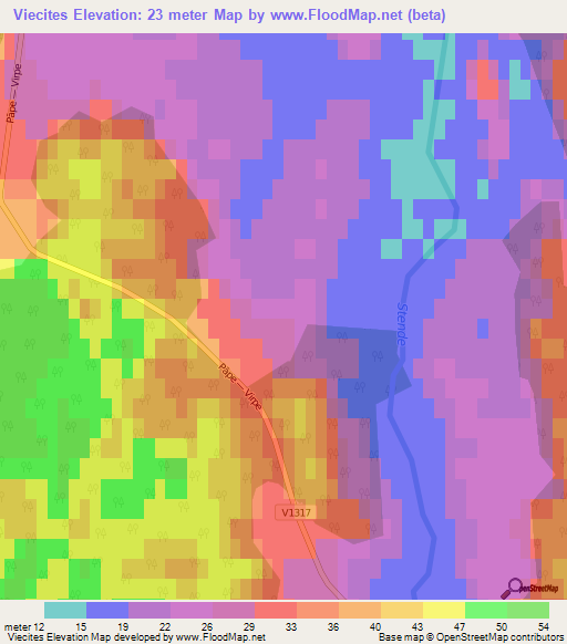 Viecites,Latvia Elevation Map