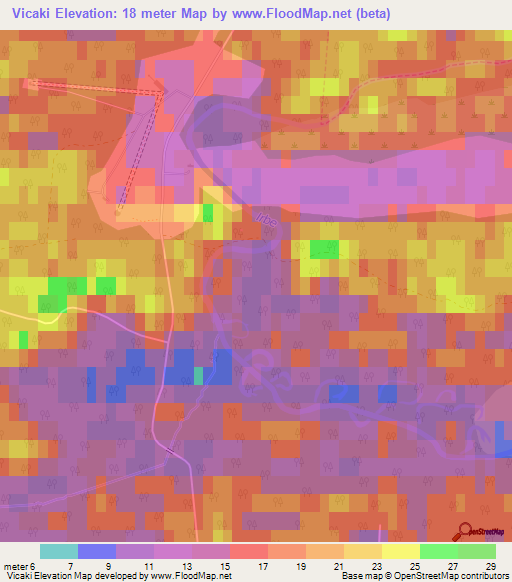 Vicaki,Latvia Elevation Map