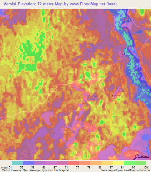 Versisi,Latvia Elevation Map