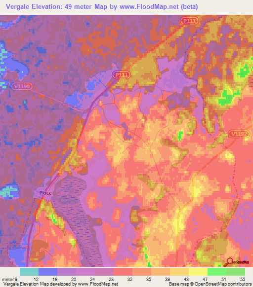 Vergale,Latvia Elevation Map