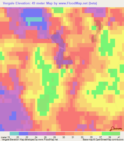 Vergale,Latvia Elevation Map