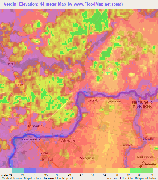 Verdini,Latvia Elevation Map