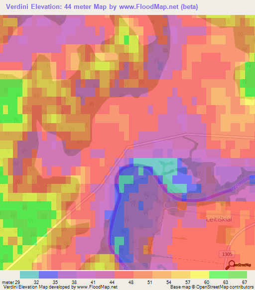 Verdini,Latvia Elevation Map