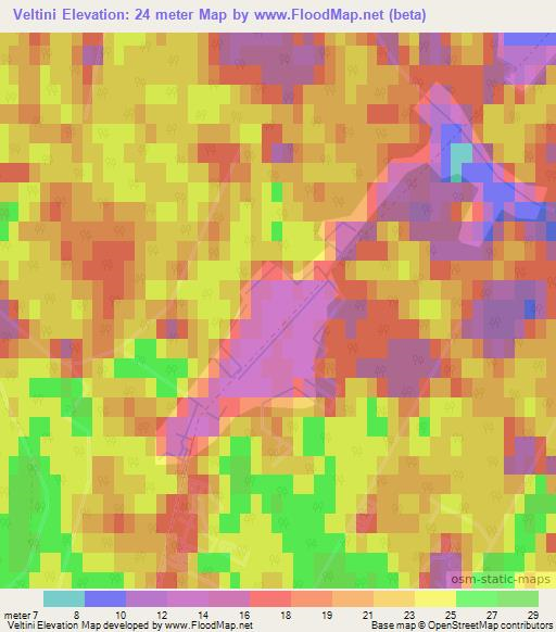 Veltini,Latvia Elevation Map