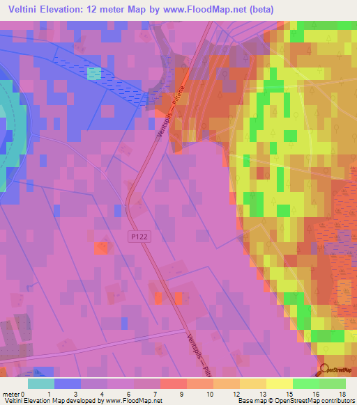 Veltini,Latvia Elevation Map