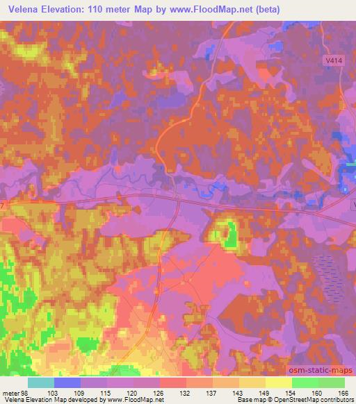 Velena,Latvia Elevation Map