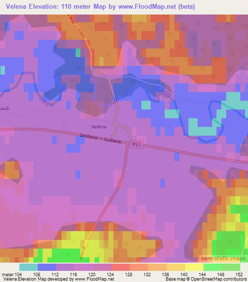 Velena,Latvia Elevation Map