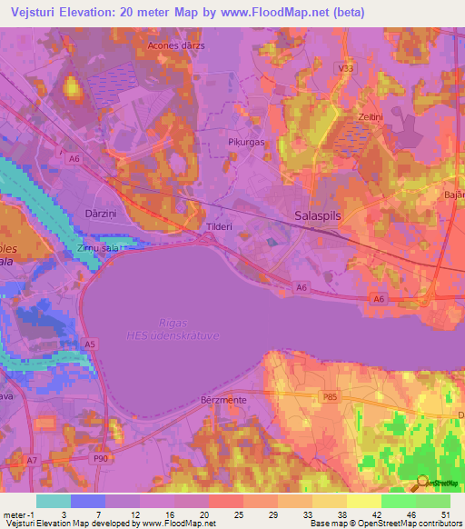 Vejsturi,Latvia Elevation Map