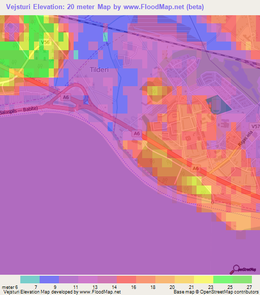 Vejsturi,Latvia Elevation Map