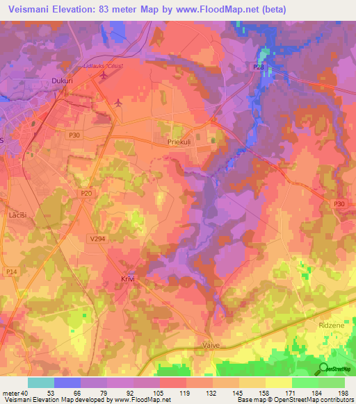 Veismani,Latvia Elevation Map