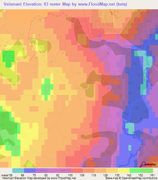 Veismani,Latvia Elevation Map