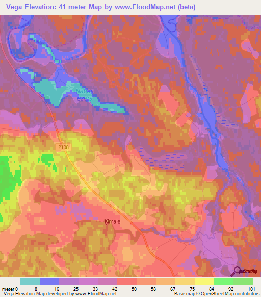 Vega,Latvia Elevation Map