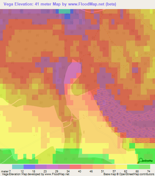 Vega,Latvia Elevation Map