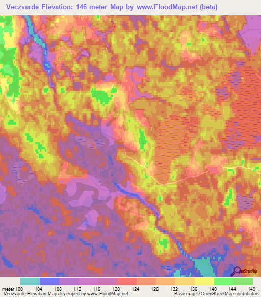 Veczvarde,Latvia Elevation Map