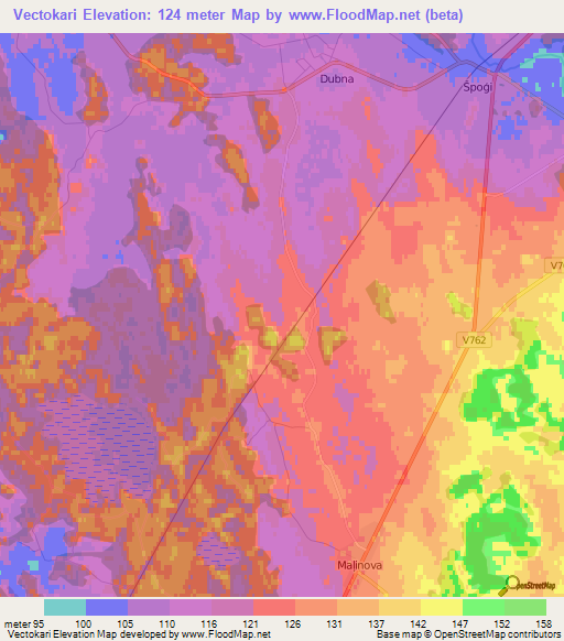 Vectokari,Latvia Elevation Map