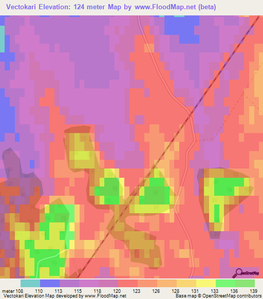 Vectokari,Latvia Elevation Map