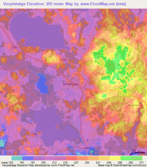 Vecpiebalga,Latvia Elevation Map