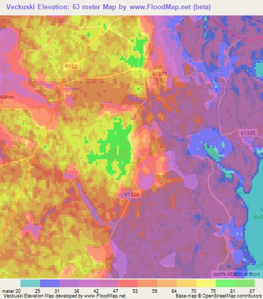 Veckuski,Latvia Elevation Map