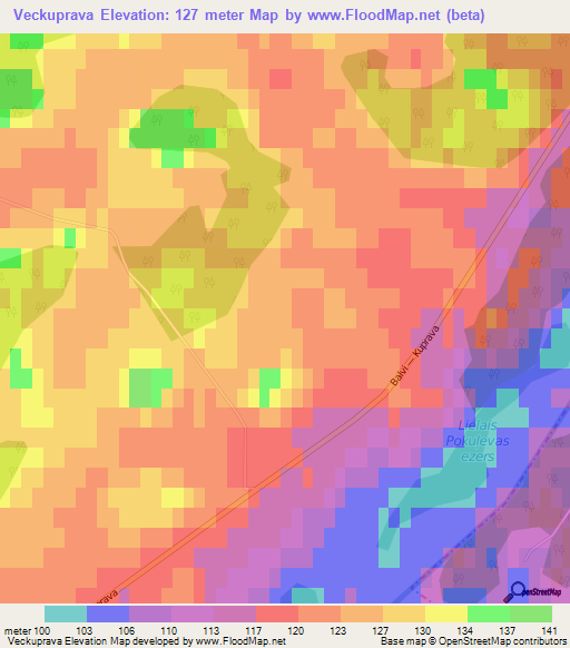 Veckuprava,Latvia Elevation Map