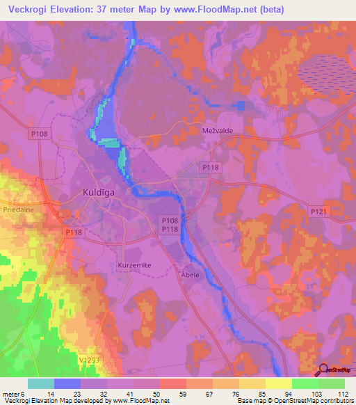 Veckrogi,Latvia Elevation Map