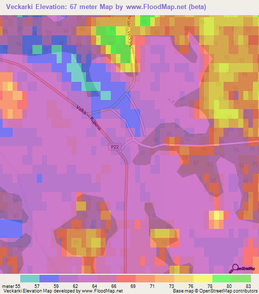 Veckarki,Latvia Elevation Map