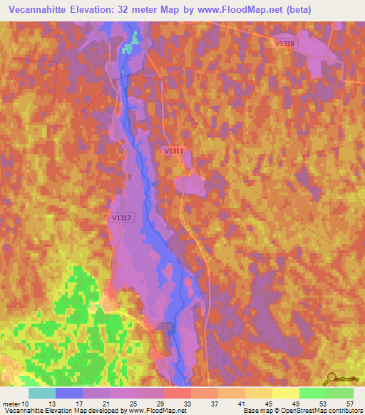 Vecannahitte,Latvia Elevation Map