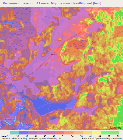 Vecamuiza,Latvia Elevation Map