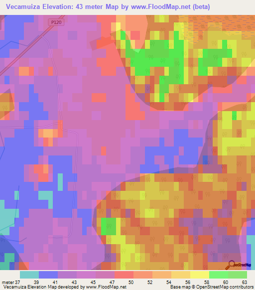 Vecamuiza,Latvia Elevation Map