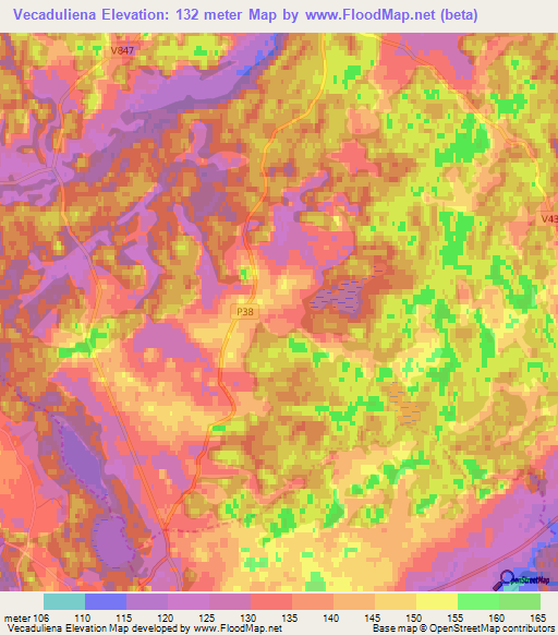 Vecaduliena,Latvia Elevation Map