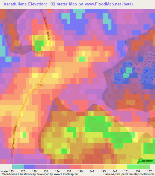 Vecaduliena,Latvia Elevation Map