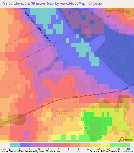 Varve,Latvia Elevation Map