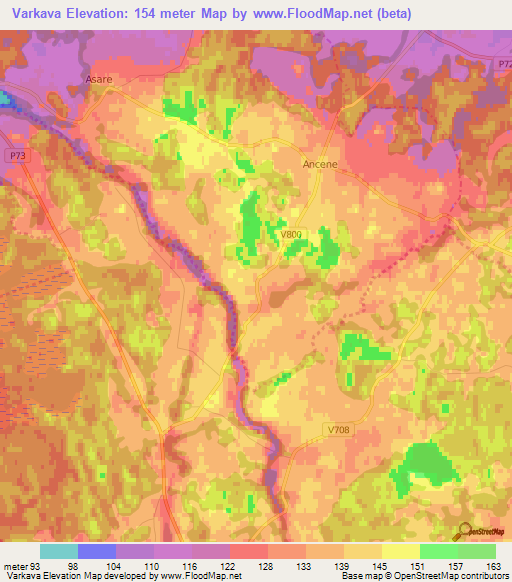 Varkava,Latvia Elevation Map