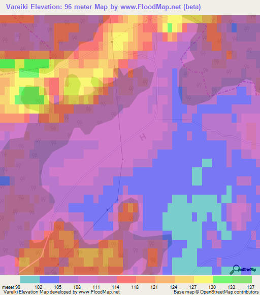 Vareiki,Latvia Elevation Map