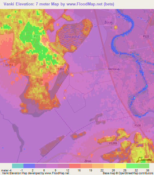 Vanki,Latvia Elevation Map