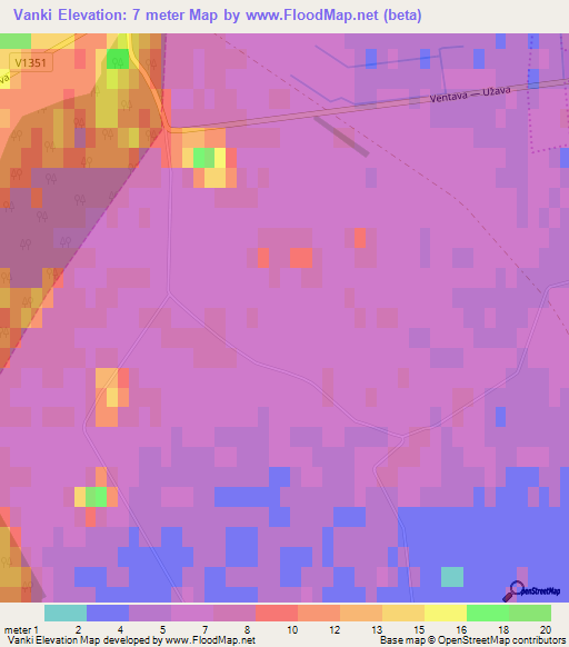 Vanki,Latvia Elevation Map