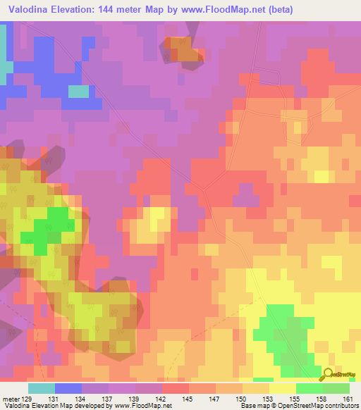 Valodina,Latvia Elevation Map