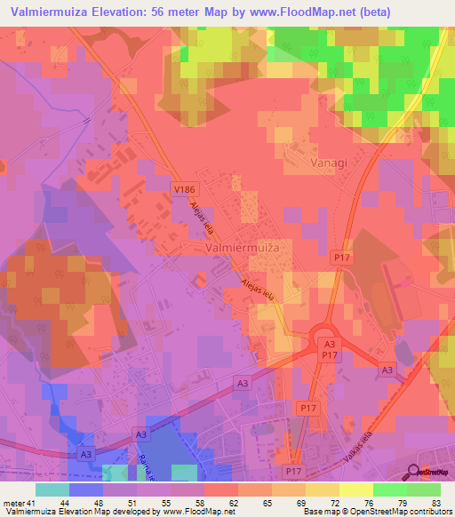 Valmiermuiza,Latvia Elevation Map