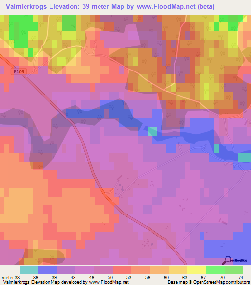 Valmierkrogs,Latvia Elevation Map