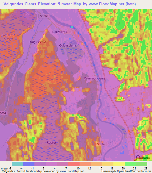 Valgundes Ciems,Latvia Elevation Map