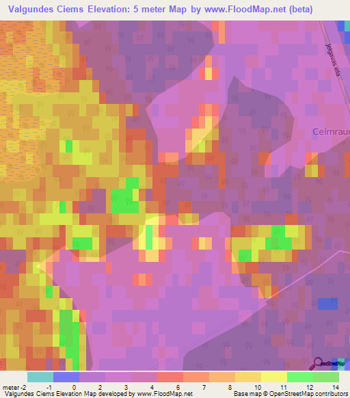 Valgundes Ciems,Latvia Elevation Map