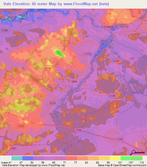 Vale,Latvia Elevation Map