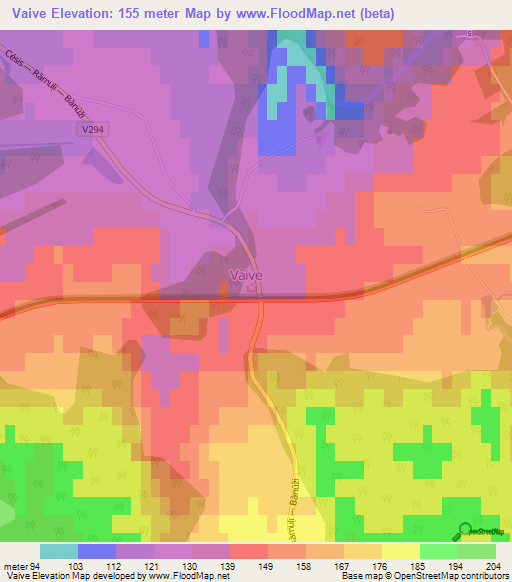 Vaive,Latvia Elevation Map