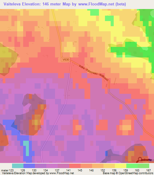 Vaiteleva,Latvia Elevation Map