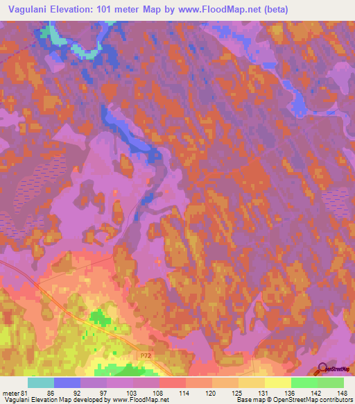 Vagulani,Latvia Elevation Map