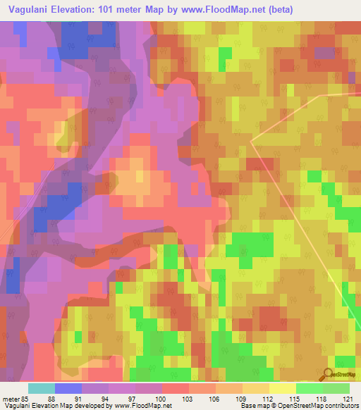 Vagulani,Latvia Elevation Map