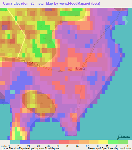 Usma,Latvia Elevation Map